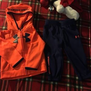 Baby Boy Under Armour Blue and Orange Tracksuit